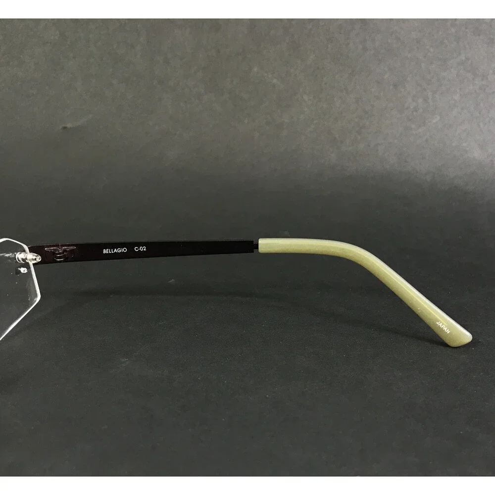 Bellagio Eyeglasses Frames B466 C-02 Brown Rimless Rectangle 54-17-135